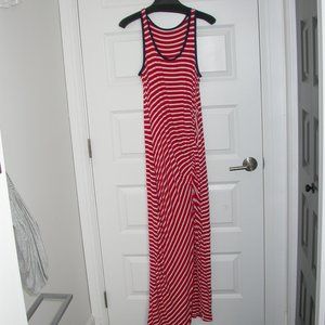 Red an White Striped Tank Maxi Dress